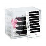 Cutie pentru depozitare extensii de gene Mini Box + 5 placute gene BX001 Transparent